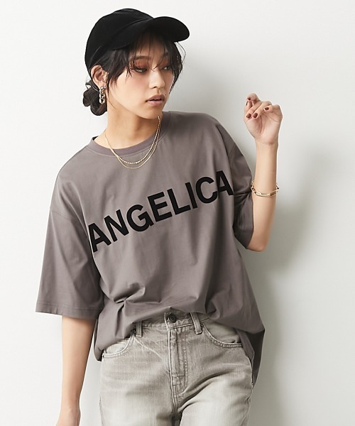 CHIC STYLE(シックスタイル)の「<大きいサイズ>綿100%フロッキープリントTシャツ シックスタイル(Tシャツ/カットソー・レディース・オフホワイト/モカ・7/8/2/3/4/6/5)」の8枚目の写真
