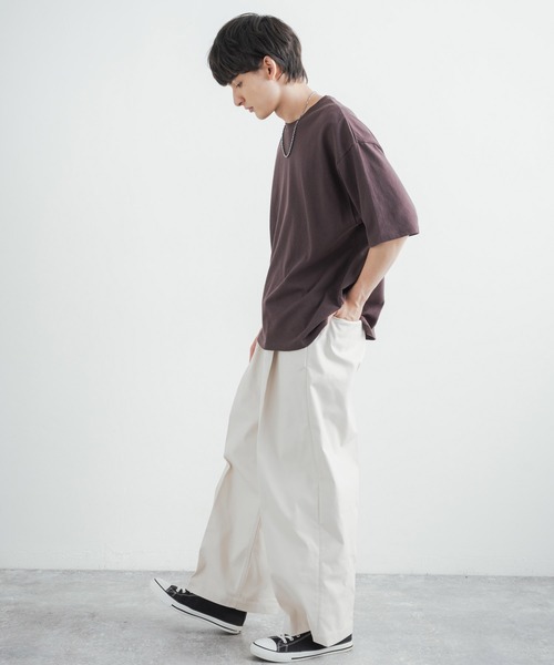 Audience(オーディエンス)の「CAVE カツラギ 1タックセンタープレスワイドパンツ AUD3526(チノパンツ・メンズ・ネイビー/アーミー/キナリ/カーキ・L/XL/M)」の6枚目の写真