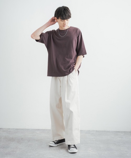 Audience(オーディエンス)の「CAVE カツラギ 1タックセンタープレスワイドパンツ AUD3526(チノパンツ・メンズ・ネイビー/アーミー/キナリ/カーキ・L/XL/M)」の7枚目の写真