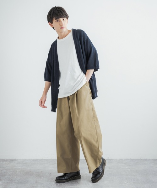 Audience(オーディエンス)の「CAVE カツラギ 1タックセンタープレスワイドパンツ AUD3526(チノパンツ・メンズ・ネイビー/アーミー/キナリ/カーキ・L/XL/M)」の9枚目の写真