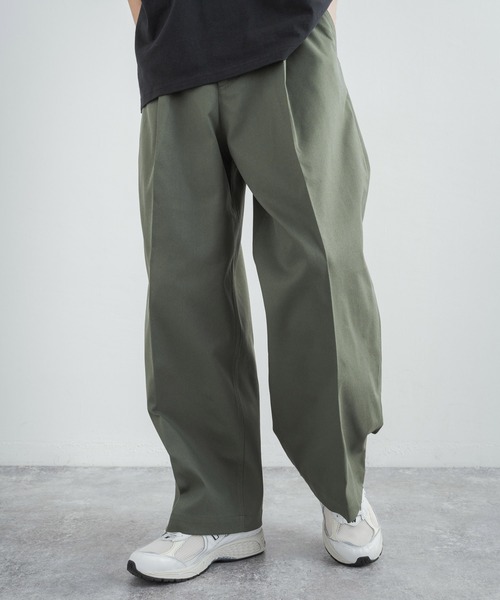 Audience(オーディエンス)の「CAVE カツラギ 1タックセンタープレスワイドパンツ AUD3526(チノパンツ・メンズ・ネイビー/アーミー/キナリ/カーキ・L/XL/M)」の11枚目の写真