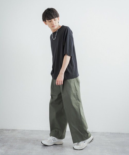 Audience(オーディエンス)の「CAVE カツラギ 1タックセンタープレスワイドパンツ AUD3526(チノパンツ・メンズ・ネイビー/アーミー/キナリ/カーキ・L/XL/M)」の13枚目の写真
