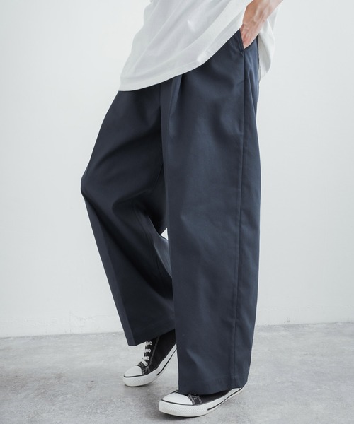 Audience(オーディエンス)の「CAVE カツラギ 1タックセンタープレスワイドパンツ AUD3526(チノパンツ・メンズ・ネイビー/アーミー/キナリ/カーキ・L/XL/M)」の16枚目の写真