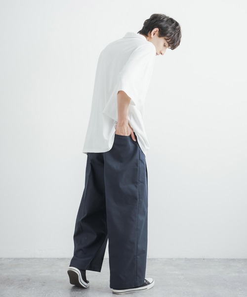 Audience(オーディエンス)の「CAVE カツラギ 1タックセンタープレスワイドパンツ AUD3526(チノパンツ・メンズ・ネイビー/アーミー/キナリ/カーキ・L/XL/M)」の17枚目の写真