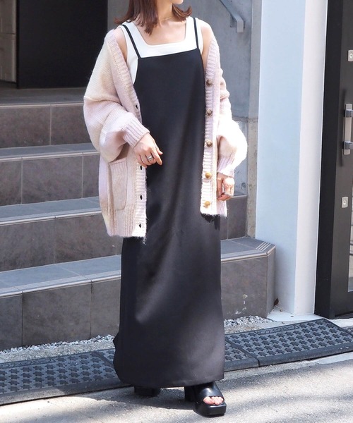 tiptop（ティップトップ）の「キャミワンピース（ワンピース・レディース・ブラック/アイボリー/ホワイト系その他/ブラック系その他/ブルー系その他/ブラック系その他2・FREE）」の4枚目の写真