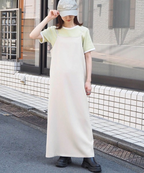 poppy ホワイト キャミワンピース Balloon cami one-piece (White)