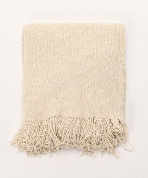 北欧編みフリンジソファーカバー／マルチカバー