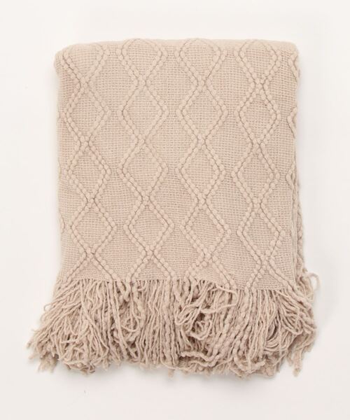北欧編みフリンジソファーカバー／マルチカバー