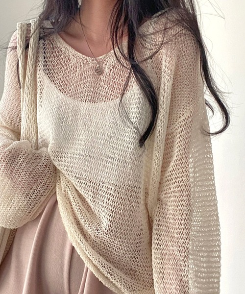 Dita Muaj.（ディータムアージュ）の「シースルールーズニットソー（ニット/セーター・レディース・ブルー/オリーブドラブ/アイボリー・FREE）」の18枚目の写真