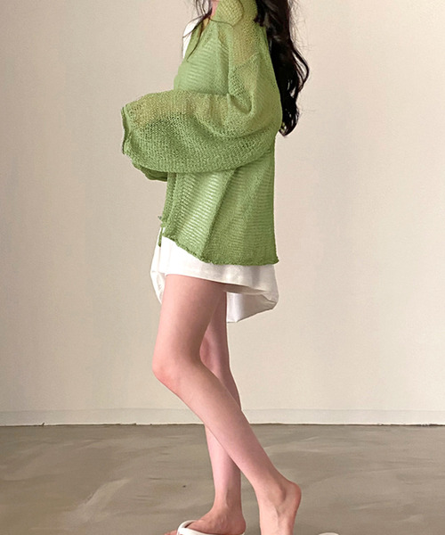 Dita Muaj.（ディータムアージュ）の「シースルールーズニットソー（ニット/セーター・レディース・ブルー/オリーブドラブ/アイボリー・FREE）」の20枚目の写真