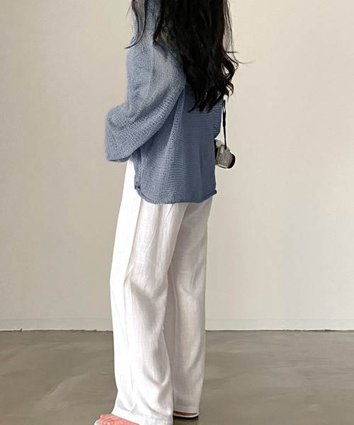 Dita Muaj.（ディータムアージュ）の「シースルールーズニットソー（ニット/セーター・レディース・ブルー/オリーブドラブ/アイボリー・FREE）」の10枚目の写真