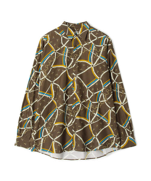 TOMORROWLAND (トゥモローランド)の「レーヨンコットン プリントシャツ(シャツ/ブラウス・メンズ・ブラック系その他/ブラウン系その他/グリーン系その他3・S/XS/M)」の2枚目の写真