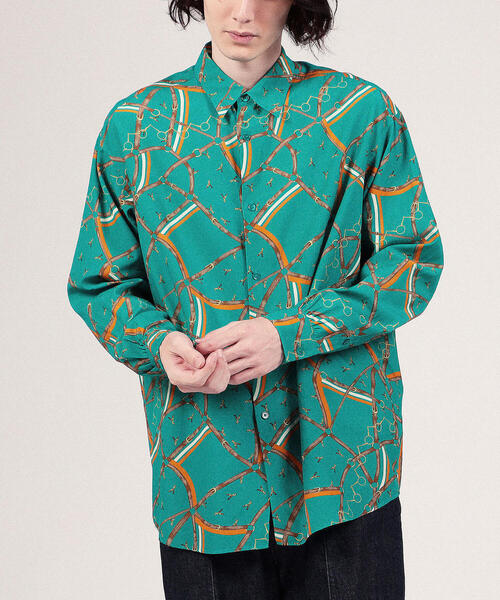 TOMORROWLAND (トゥモローランド)の「レーヨンコットン プリントシャツ(シャツ/ブラウス・メンズ・ブラック系その他/ブラウン系その他/グリーン系その他3・S/XS/M)」の8枚目の写真