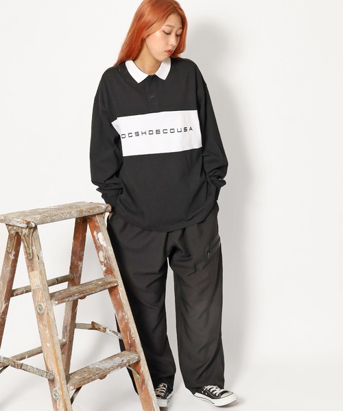 DC SHOES(ディーシーシューズ)の「DC SHOES/ディーシーシューズ COLORBLOCKS POLO LS 長袖ポロシャツ フロントロゴ(ポロシャツ・メンズ・ホワイト/ブラック・L/XL/M)」の20枚目の写真