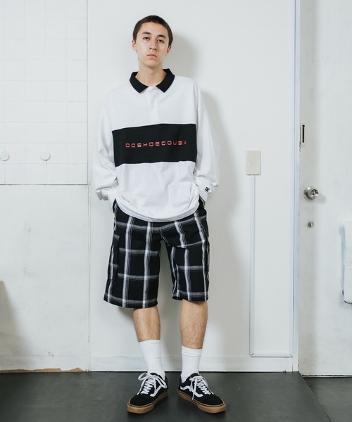 DC SHOES(ディーシーシューズ)の「DC SHOES/ディーシーシューズ COLORBLOCKS POLO LS 長袖ポロシャツ フロントロゴ(ポロシャツ・メンズ・ホワイト/ブラック・L/XL/M)」の18枚目の写真