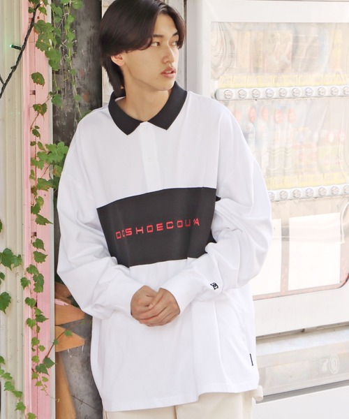 DC SHOES(ディーシーシューズ)の「DC SHOES/ディーシーシューズ COLORBLOCKS POLO LS 長袖ポロシャツ フロントロゴ(ポロシャツ・メンズ・ホワイト/ブラック・L/XL/M)」の16枚目の写真