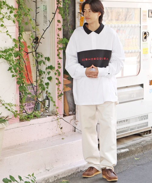 DC SHOES(ディーシーシューズ)の「DC SHOES/ディーシーシューズ COLORBLOCKS POLO LS 長袖ポロシャツ フロントロゴ(ポロシャツ・メンズ・ホワイト/ブラック・L/XL/M)」の19枚目の写真
