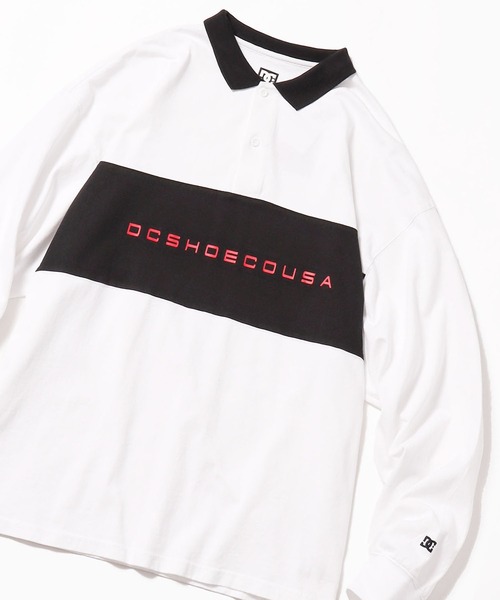 DC SHOES(ディーシーシューズ)の「DC SHOES/ディーシーシューズ COLORBLOCKS POLO LS 長袖ポロシャツ フロントロゴ(ポロシャツ・メンズ・ホワイト/ブラック・L/XL/M)」の14枚目の写真