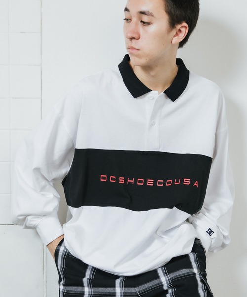 DC SHOES(ディーシーシューズ)の「DC SHOES/ディーシーシューズ COLORBLOCKS POLO LS 長袖ポロシャツ フロントロゴ(ポロシャツ・メンズ・ホワイト/ブラック・L/XL/M)」の22枚目の写真