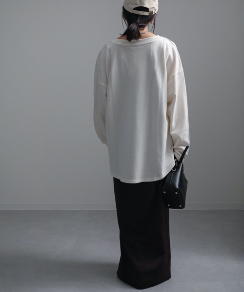 ap retro（アプレトロ）の「カフタン裏毛スウェットルーズプルオーバー（スウェット・レディース・アイボリー/ホワイト×ブラック/ブラック・FREE）」の15枚目の写真