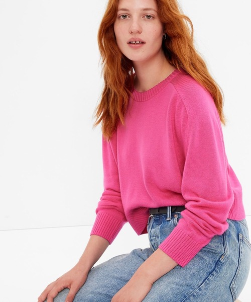 GAP(ギャップ)の「クルーネック プルオーバーセーター(ニット/セーター・レディース・ライトブルー/ナチュラル/ネイビー/ピンク・S/L/XL/M/XXS/XS)」の4枚目の写真