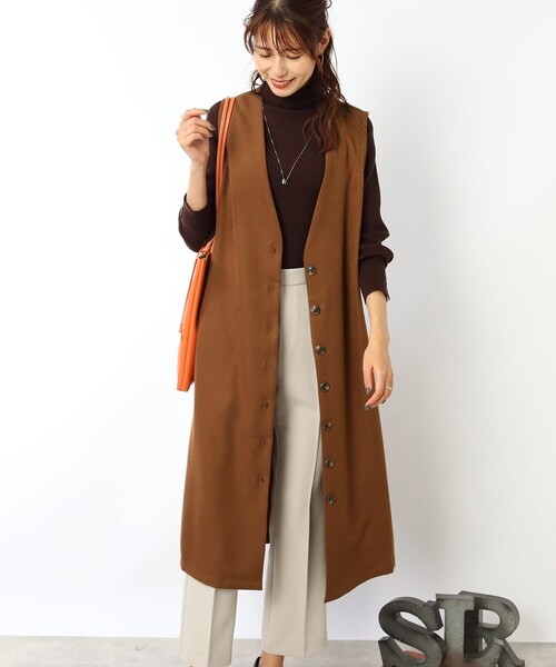 DRESKIP（ドレスキップ）の「◆ジレにもなるジャンスカ（スカート・レディース・ブラック/ダークグリーン/キャメル・02/03）」の3枚目の写真