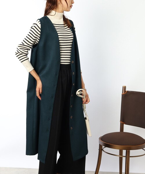 DRESKIP（ドレスキップ）の「◆ジレにもなるジャンスカ（スカート・レディース・ブラック/ダークグリーン/キャメル・02/03）」の2枚目の写真