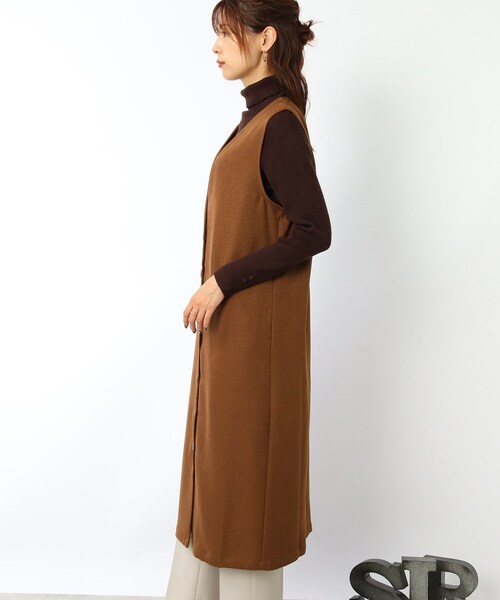 DRESKIP（ドレスキップ）の「◆ジレにもなるジャンスカ（スカート・レディース・ブラック/ダークグリーン/キャメル・02/03）」の5枚目の写真