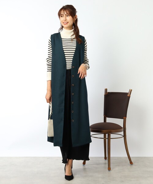 DRESKIP（ドレスキップ）の「◆ジレにもなるジャンスカ（スカート・レディース・ブラック/ダークグリーン/キャメル・02/03）」の21枚目の写真