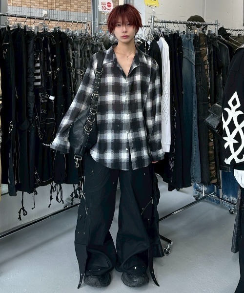 がちゃゆー CONVERSE (コンバース) スニーカー刺繍 半袖 BIG ラガーシャツ