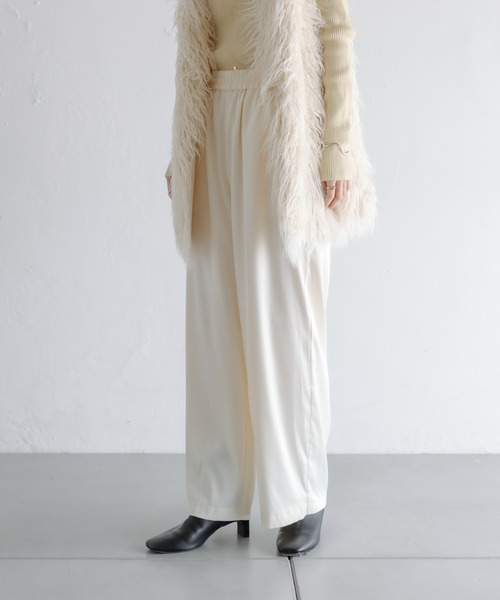 mystic(ミスティック)の「刺繍サテンパンツ(その他パンツ・レディース・ブラウン/アイボリー・FREE)」の1枚目の写真