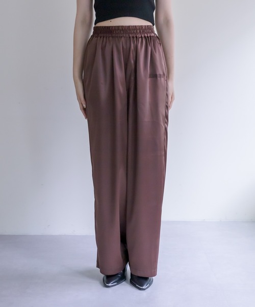mystic(ミスティック)の「刺繍サテンパンツ(その他パンツ・レディース・ブラウン/アイボリー・FREE)」の3枚目の写真