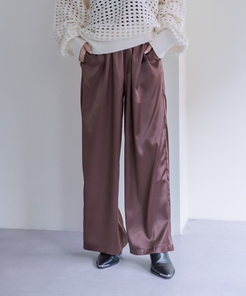 mystic(ミスティック)の「刺繍サテンパンツ(その他パンツ・レディース・ブラウン/アイボリー・FREE)」の13枚目の写真