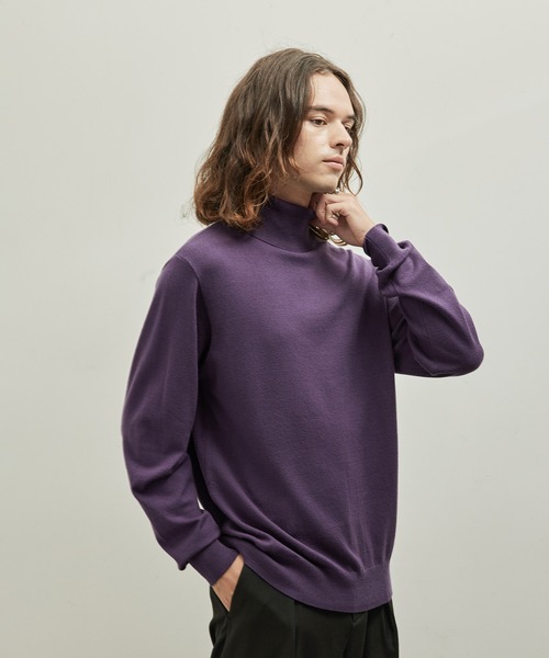  j.n.r.d（ジェー・エヌ・アール・ディー）の「j.n.r.d/PBTタートルネック（ニット/セーター・メンズ・ホワイト/ブラック/グリーン/パープル/ダークパープル・M/L/LL）」の2枚目の写真