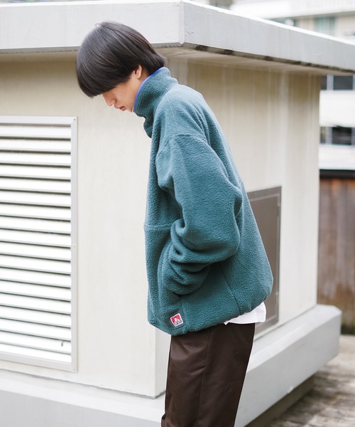 BEN DAVIS(ベンデイビス)の「【BEN DAVIS/ベンデイビス】レトロ フリース 胸ワンポイントブランドロゴ刺繍 スタンド スナップボタン ボアジャケット(ブルゾン・メンズ・ダークグリーン/グレー/イエロー・MEDIUM/LARGE/X-LARGE)」の13枚目の写真
