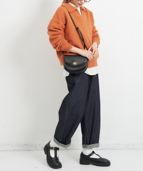 EDIT Gris（エディットグリ）の「襟付きニット（ニット/セーター・レディース・ベージュ/ブルー/ブラック/オレンジ・FREE）」の18枚目の写真