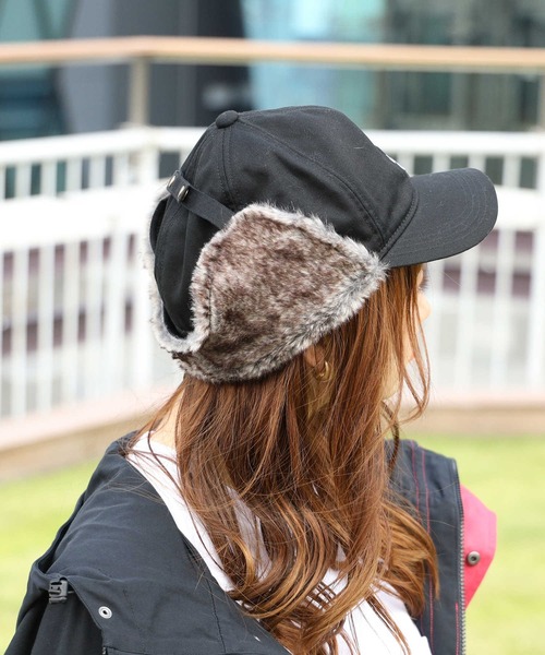 CAMP7（キャンプセブン）の「【CAMP7】フライトキャップ（キャップ・レディース・ブラック/ベージュ・フリー）」の5枚目の写真