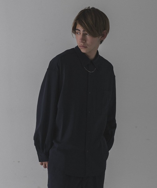 URBAN RESEARCH（アーバンリサーチ）の「URBAN RESEARCH iD　ジェシーツイルストレッチシャツ（シャツ/ブラウス・メンズ・ネイビー/グリーン/ベージュ系その他・MEDIUM/LARGE）」の3枚目の写真