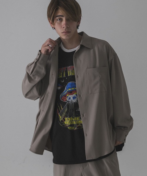 URBAN RESEARCH（アーバンリサーチ）の「URBAN RESEARCH iD　ジェシーツイルストレッチシャツ（シャツ/ブラウス・メンズ・ネイビー/グリーン/ベージュ系その他・MEDIUM/LARGE）」の14枚目の写真