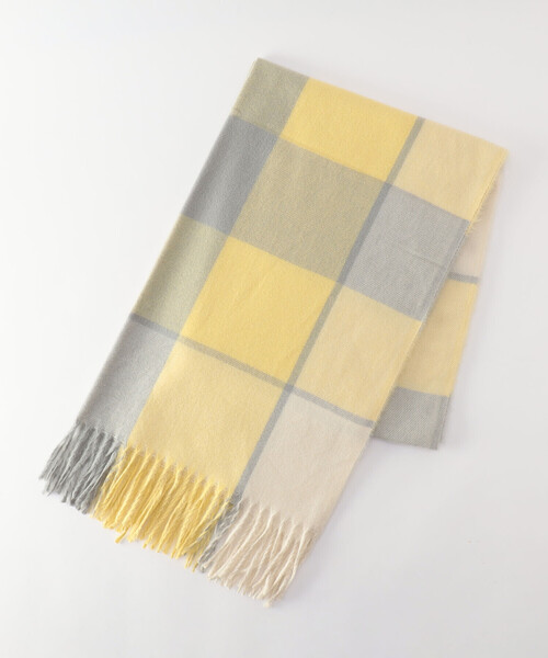 MONO　COMME CA（モノコムサ）の「ブロックチェック柄　ストール（ストール/ショール・レディース・ブラック系/ベージュ/イエロー/サックスブルー・FREE）」の18枚目の写真