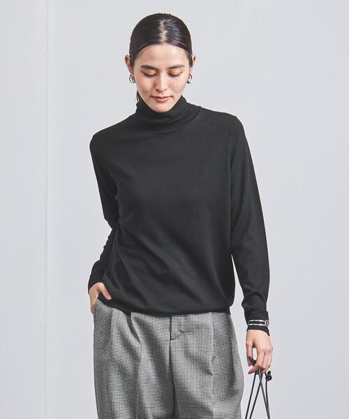 UNITED ARROWS（ユナイテッドアローズ）の「W 16G タートルネック ニット（ニット/セーター・レディース・オフホワイト/ブラック/ベージュ・FREE）」の3枚目の写真