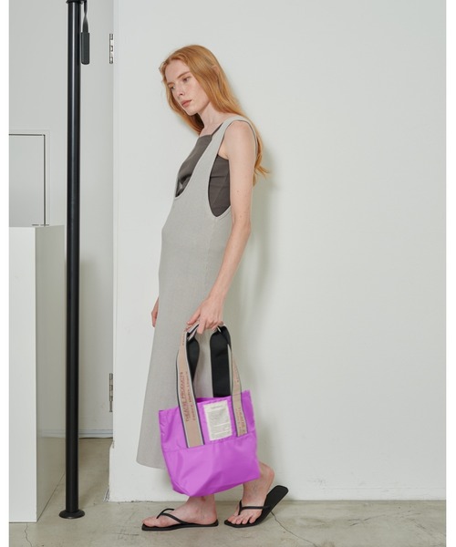 THEATRE PRODUCTS（シアタープロダクツ）の「MISSISSIPPI Msize／ジャガードテープ バッグ（トートバッグ・レディース・レッド/グリーン/ネイビー/パープル/チャコールグレー・FREE）」の7枚目の写真