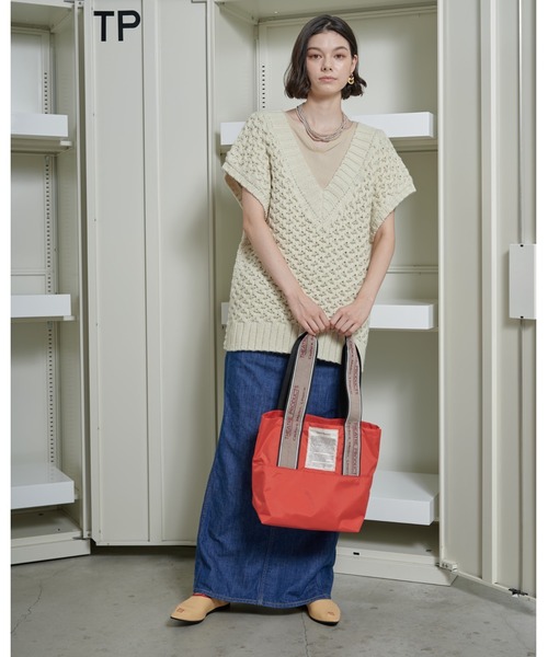 THEATRE PRODUCTS（シアタープロダクツ）の「MISSISSIPPI Msize／ジャガードテープ バッグ（トートバッグ・レディース・レッド/グリーン/ネイビー/パープル/チャコールグレー・FREE）」の16枚目の写真