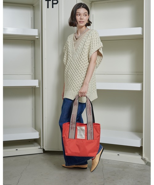 THEATRE PRODUCTS（シアタープロダクツ）の「MISSISSIPPI Msize／ジャガードテープ バッグ（トートバッグ・レディース・レッド/グリーン/ネイビー/パープル/チャコールグレー・FREE）」の17枚目の写真