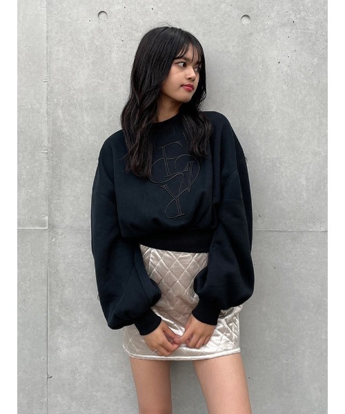 ENVYM（アンビー）の「クロップドロゴＰＯ（Tシャツ/カットソー・レディース・ブラック/ベージュ/グレー・FREE）」の18枚目の写真