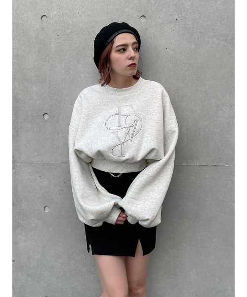 ENVYM（アンビー）の「クロップドロゴＰＯ（Tシャツ/カットソー・レディース・ブラック/ベージュ/グレー・FREE）」の21枚目の写真