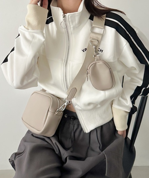 セール】マルチケース付きスクエアショルダーミニボディバッグ