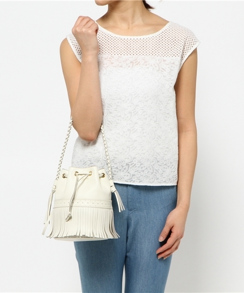 J&M Davidson（ジェイアンドエムデヴィッドソン）の「●J&M Davidson / "M CARNIVAL" フリンジ ショルダーバッグ（ショルダーバッグ・レディース・ホワイト/ブラック/オレンジ/グリーン・ONE SIZE）」の9枚目の写真