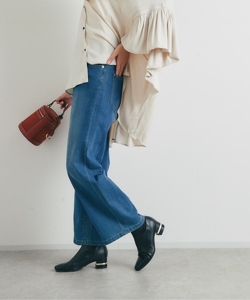 un dix cors(アンディコール)の「《3サイズ展開》リラックスセミワイドデニム(デニムパンツ・レディース・ブルー/ネイビー/グレー・M/L/S)」の15枚目の写真