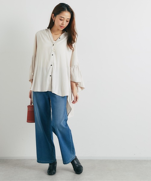 un dix cors(アンディコール)の「《3サイズ展開》リラックスセミワイドデニム(デニムパンツ・レディース・ブルー/ネイビー/グレー・M/L/S)」の21枚目の写真